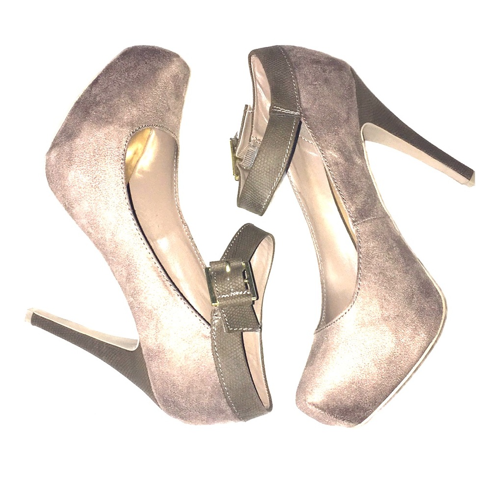 Brown Strap Closure Stiletto Heels